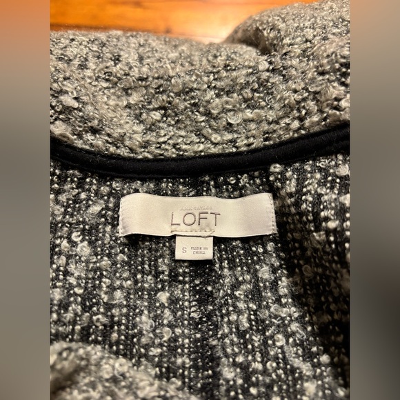 LOFT Women's Textured Cowl Neck Sweater - Black and Gray - Picture 2 of 11